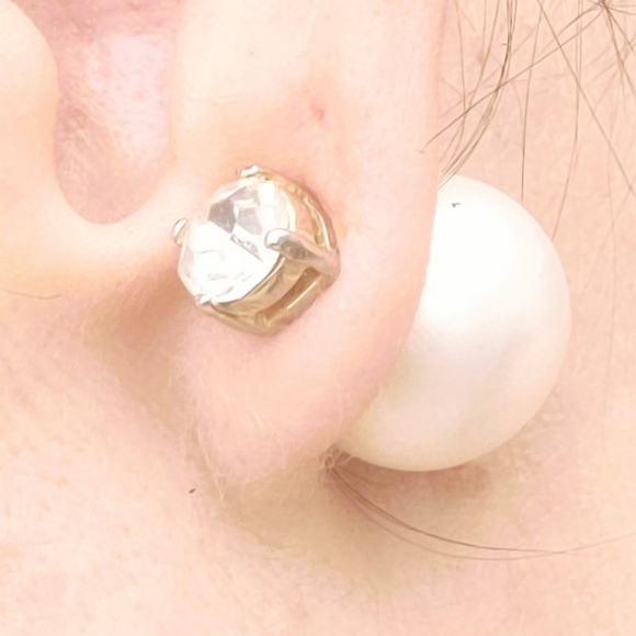 Kate Spade Double Side Pearl and Diamond Earrings